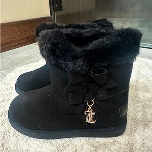 JUICY COUTURE Black Fur-Lined Winter Boots Little Kids 13 (5-6yo)